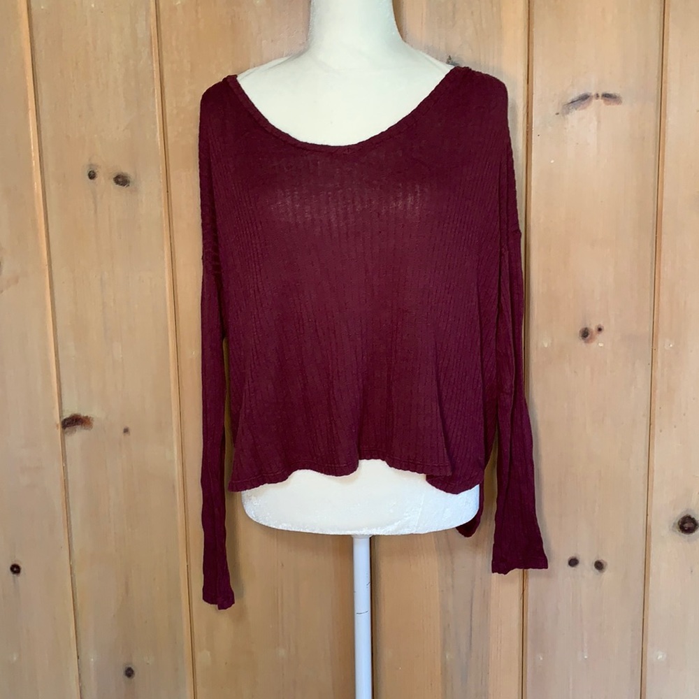 Maroon top. Loose